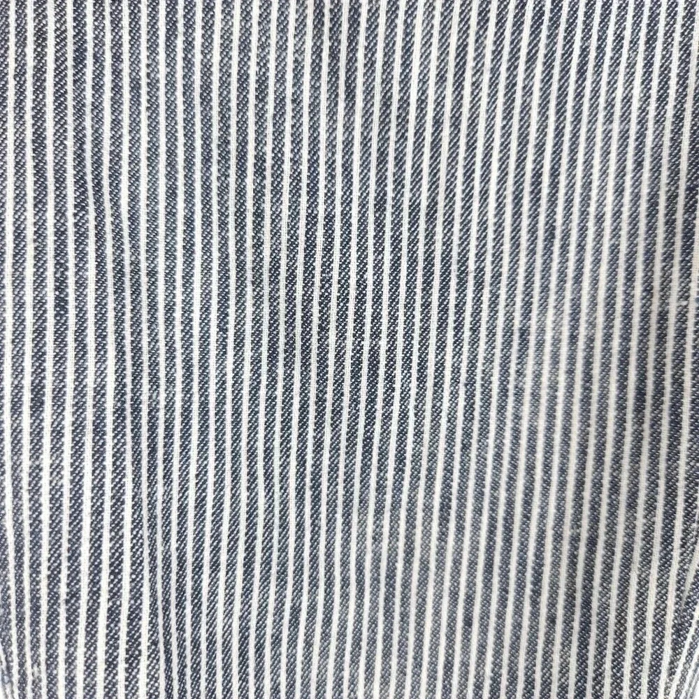 Banana Republic Hayden Ankle Pants Linen Blue Conductor Striped Petite